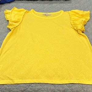 EUC LOFT SHORT SLEEVE YELLOW SHIRT LARGE